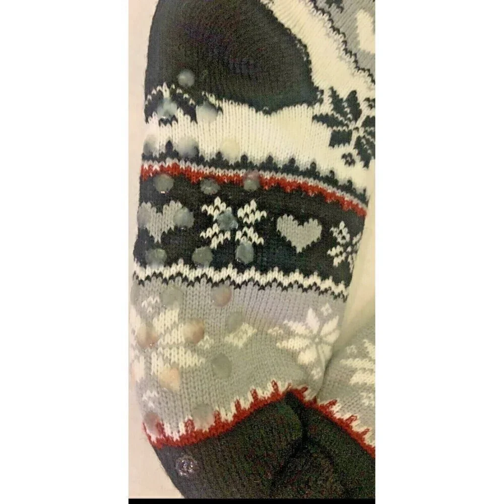 Peace Cabin Faux Fur Slipper Socks Womens Size 6-10 Soft Lined Non Slip Soles